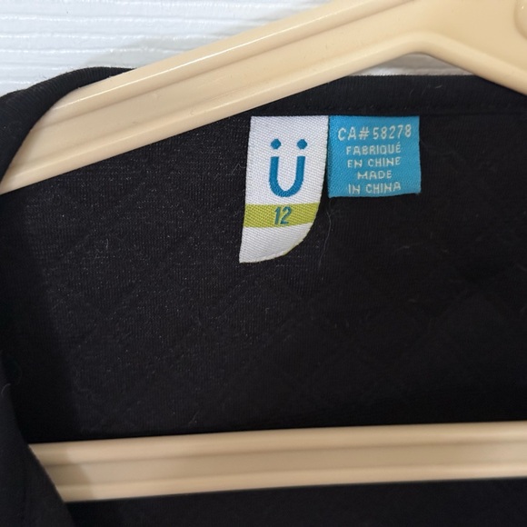 Blu by Blu Black Quilted Open Front Jacket Sz 12 - Picture 2 of 4